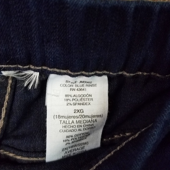 Dark Blue Denim 2xl Blue Pull Up 4 pocket Jeans - Picture 3 of 5